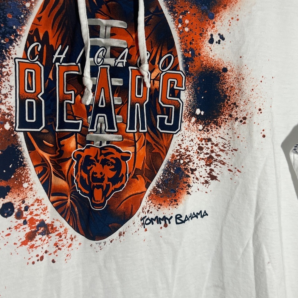 Chicago Bears men’s Tommy Bahama Graffiti Touchdown Pullover Hoodie Sz XXL White - Picture 5 of 7